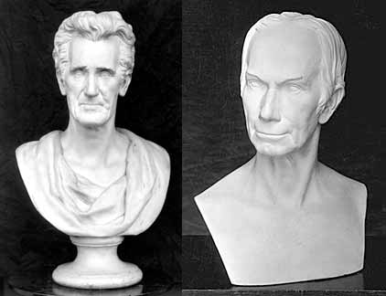 marble busts of  Andrew Jackson and Henry Clay