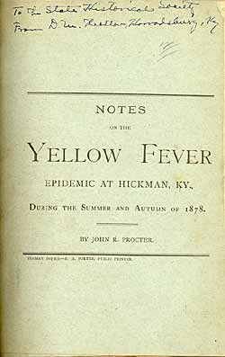 title page from yellow fever pamphlet