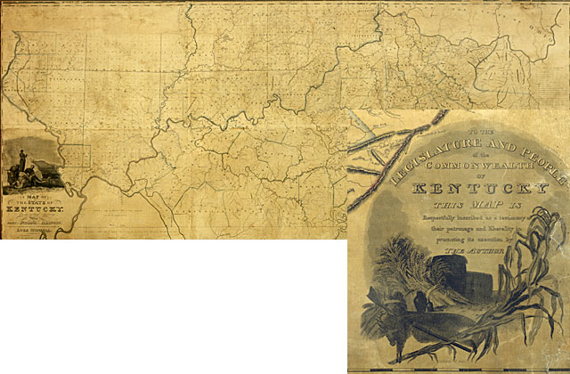A Map of the State of Kentucky by Luke Munsell, 1818.