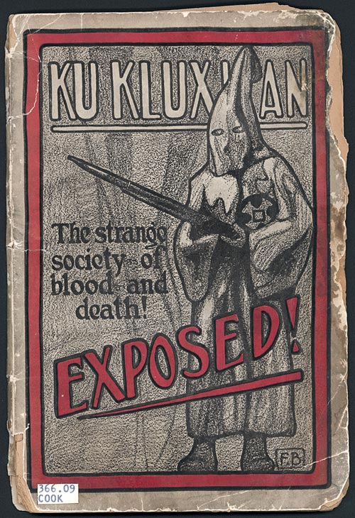 Cover of pamphlet Ku Klux Klan Secrets Exposed.