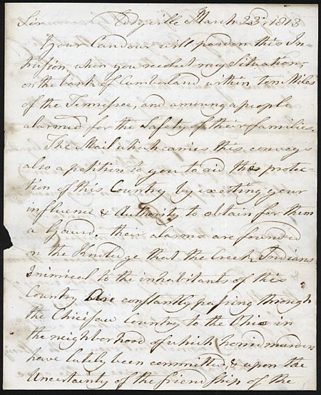 Matthew Lyon letter, March 23, 1813.