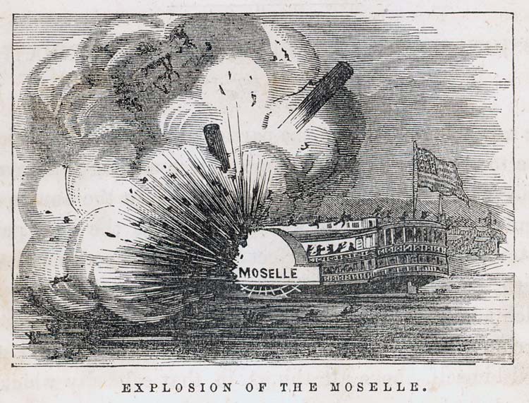 Illustration of the explosion of the Moselle.