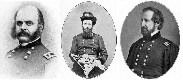 Ambrose Everett Burnside, Ulysses S. Grant, and William Starke Rosecrans.